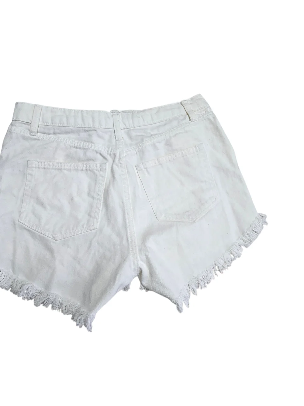 Wild Fable White Denim Shorts Women’s 6 High Rise Distressed Raw Hem